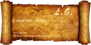 Lendler Ödön névjegykártya